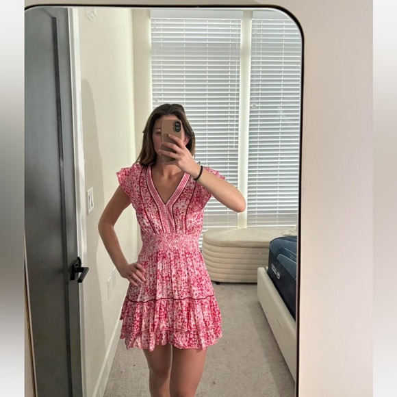 Poupette St. Barth Pink Floral Mini Dress - Picture 2 of 4